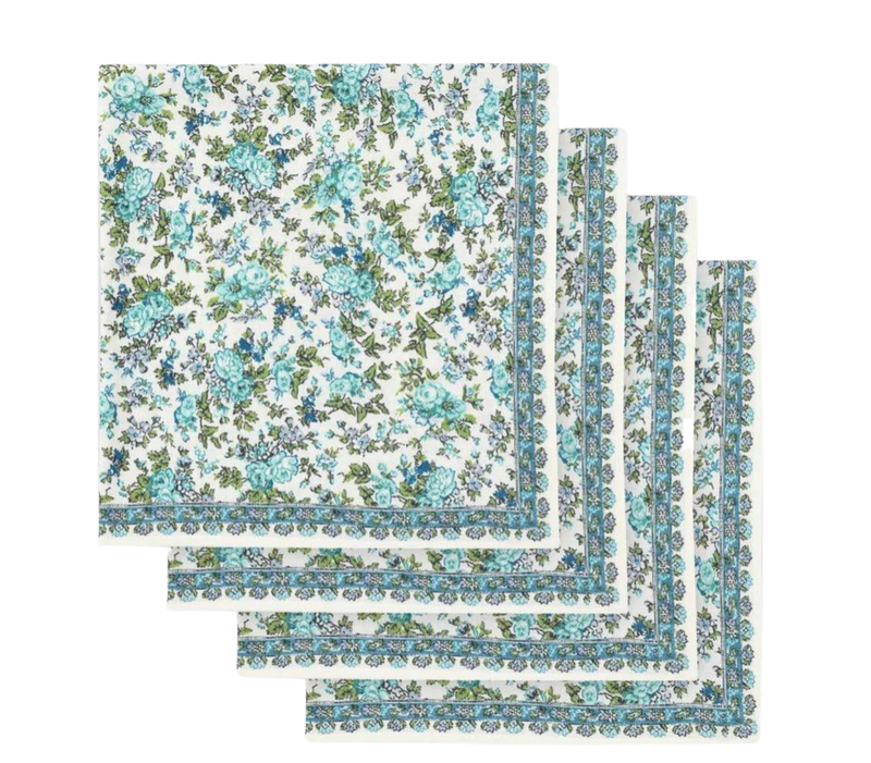 SERVIETTE DE SERVIETTE ALICE BLEU SKYE - LOT DE 4
