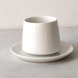 CUP AND SAUCER SIMPLE BLANCHE - SET OF 4