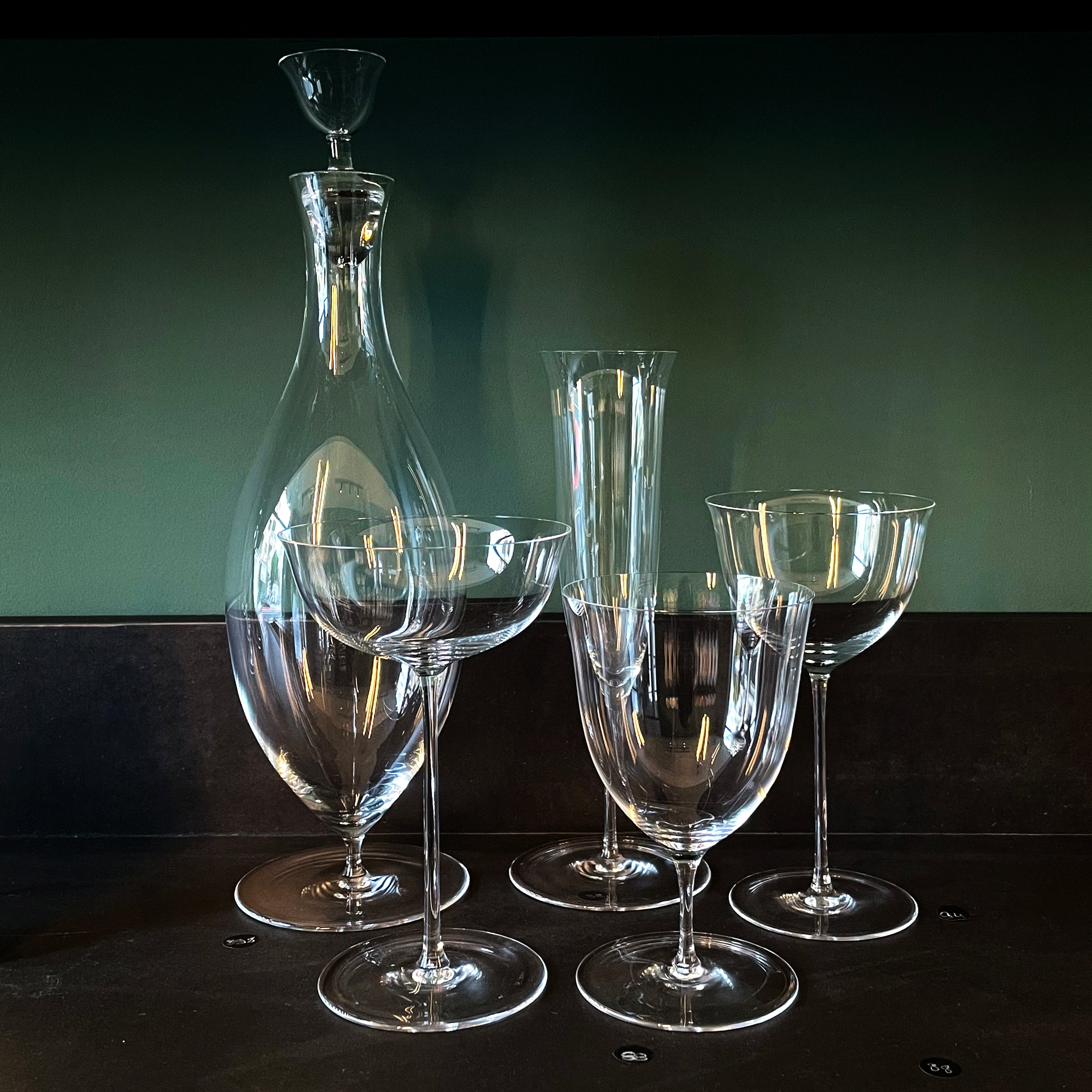 SERVICE A BOIRE Nr 238 - PATRICIEN - VERRE A EAU SUR TIGE - LOT DE 4