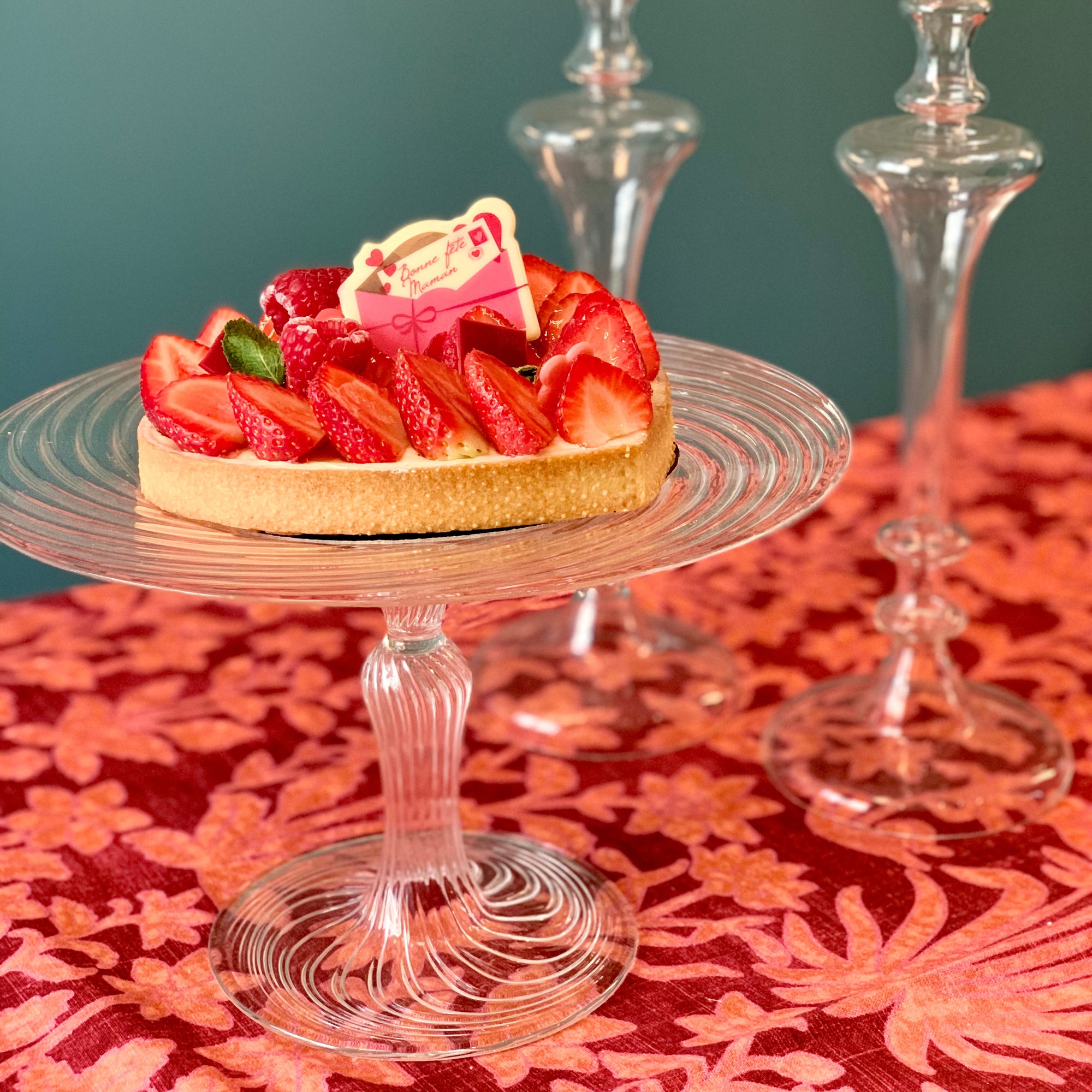 STRIPED CAKE STAND MEDIUM