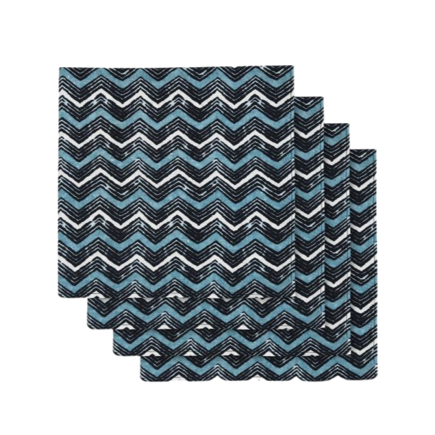 SERVIETTE LAHERIA BLEU - LOT DE 4