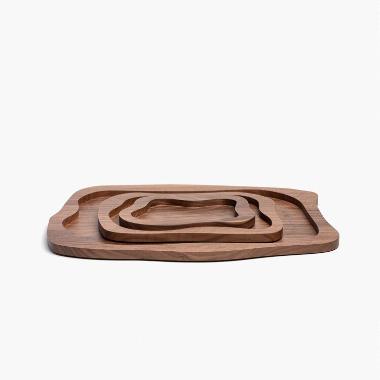 WOODEN TRAY MORIBANA LARGE WALNUT